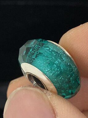 👍👍Pandora Fascinating Teal Shimmer Murano Glass Bead Charm
